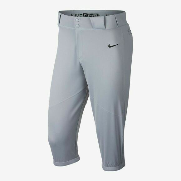 Nike BSBL Men's Gray Dri-FIT Baseball Knickers Cropped Pants - Size L - Picture 1 of 10